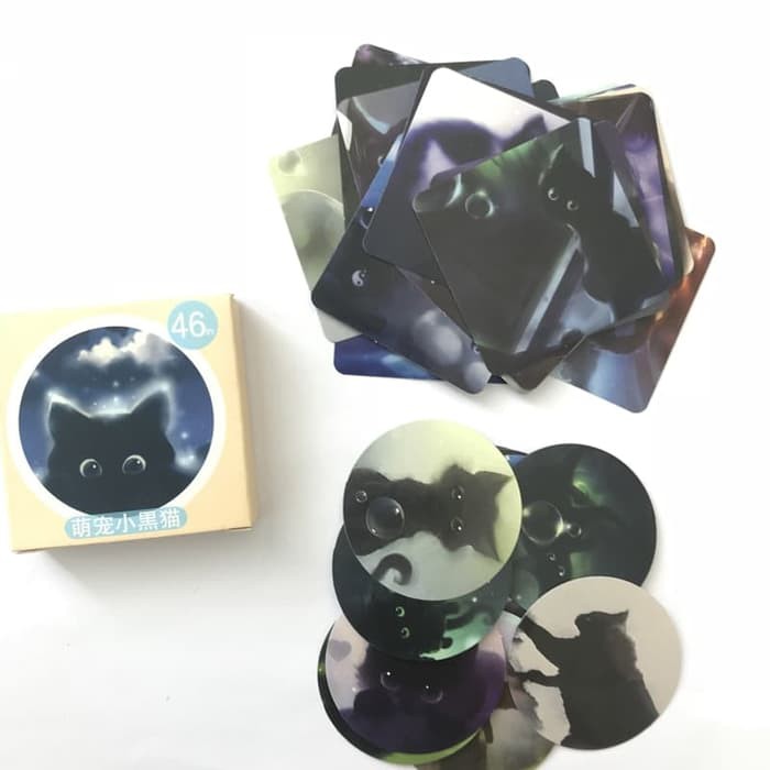 Label Sticker - Black Cat (46pcs)