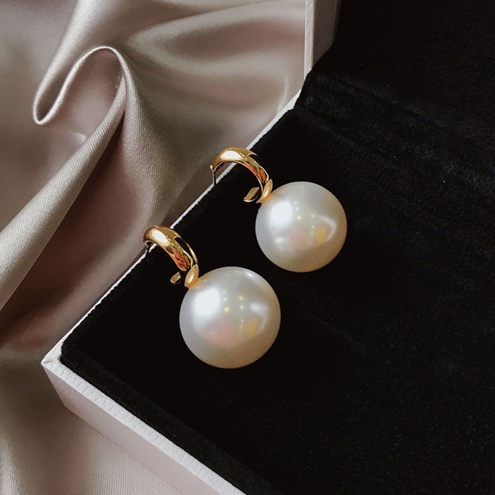 【COD Tangding】Simple Pearl Earrings Female Korean Internet Personality Earstuds Fashion Accessories