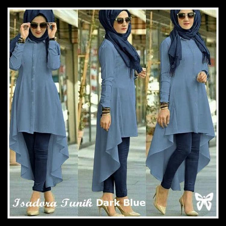 100% TERJAMIN BAJU ATASAN MUSLIM TUNIK ISADORA TUNIK MUSLIM WANITA FASHION WANITA - MERAH MUDA, L