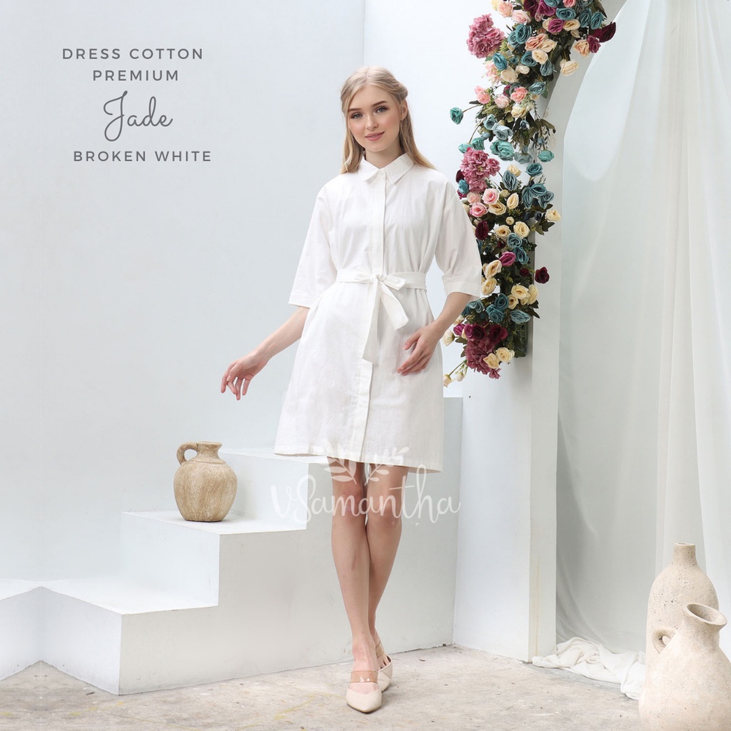 Cotton Shirt Dress Premium Jade