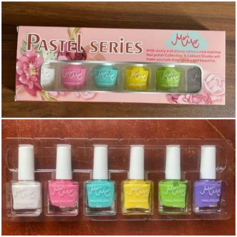 MARIMAR NAIL POLISH PASTEL SERIES/ KUTEK PASTEL SERIES (per box/6 pcs)