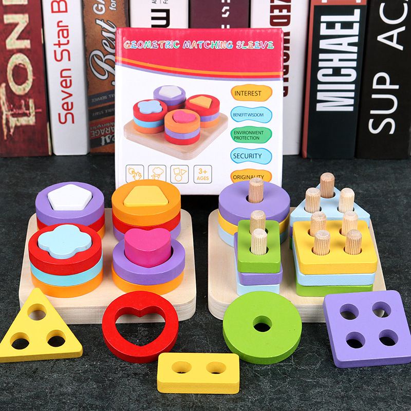 wooden block matching shape / geometri block / sortir bentuk balok