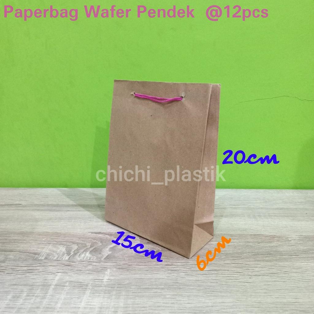 Isi 12pc Paperbag wafer 15x20 polos lusinan / tas kertas motif batik 15 x 20 / tas kertas batik / paperbag