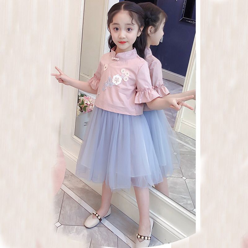 (LOLI-JKT)BS-176 DREES/SET ANAK 2IN1 CHEONGSAM BUNGA SIZE 110-160