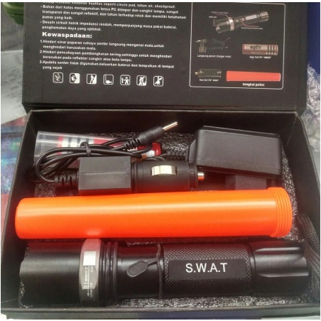 Senter police SWAT magnet 880000W 1cone lalin LED / Senter Multifungsi