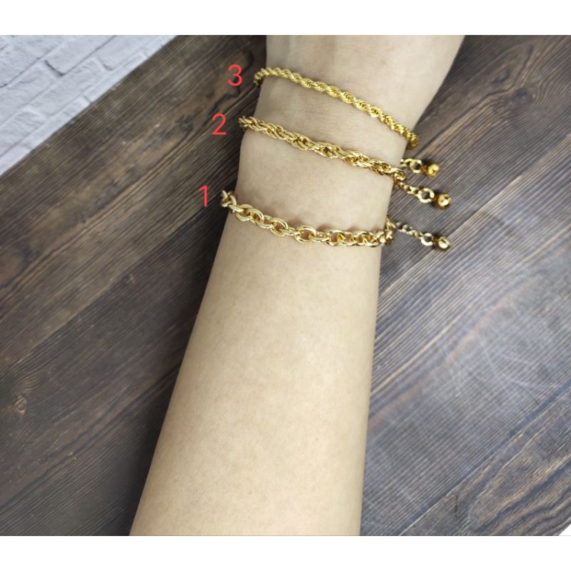 Fifi Fashion Gelang Tangan Simple Model Perhiasan Lapis Emas G31