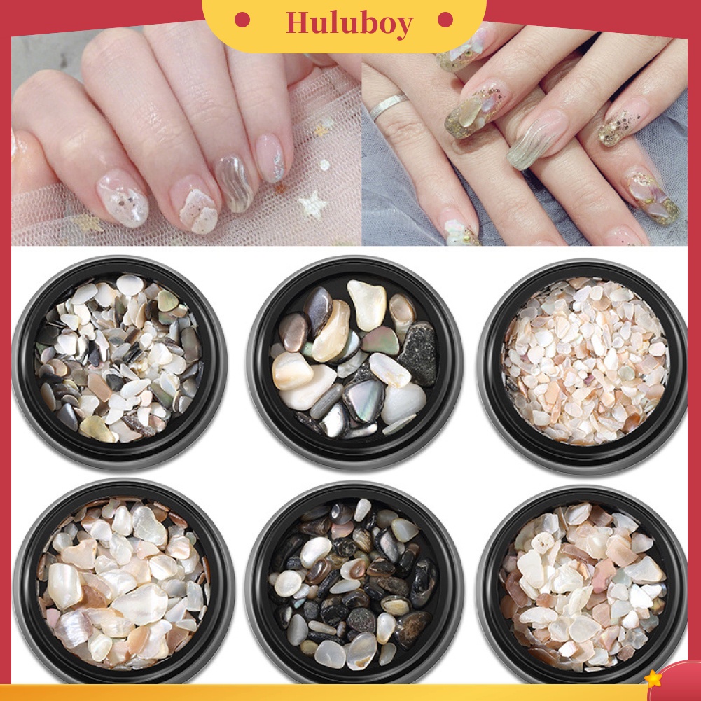 Huluboy Huluboy♡ 2pcs Potongan Batu Kerang Laut Asimetris Untuk Dekorasi Manicure