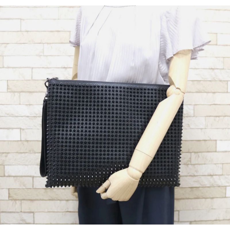HYPER SALE BNWT Tas Clutch Christian Louboutin Peter Pouch Mature Unisex Authentic