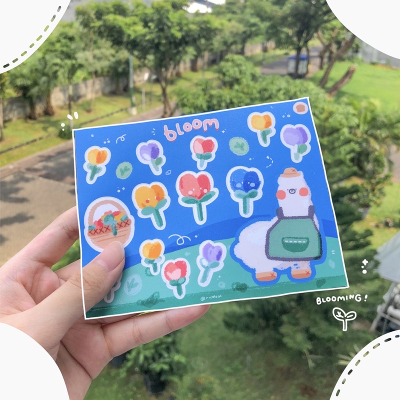 

Riceloaf Bloom! Sticker Sheet Cute Korea Aesthetic