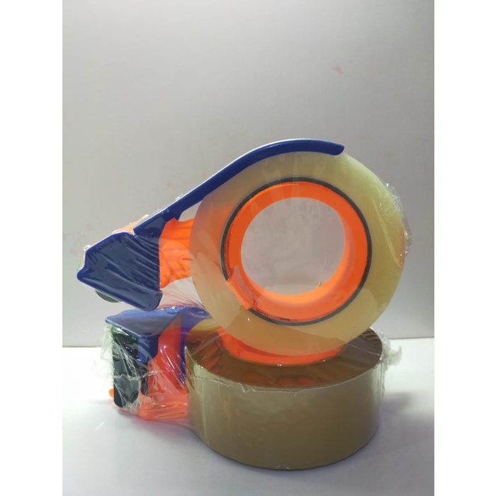 

Dijual Lakban Bening Coklat 45Mmx200Yard + Rollan Lakban__________ 1 Set Hemat