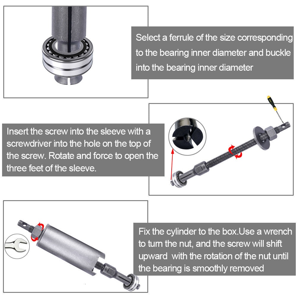 Treker Bearing Puller Set 8 Pcs Treker Bearing Tanam CVT Lepas Pembuka Dalam Laher Tutup Separator Disassembler Laker