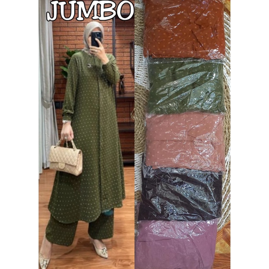 One Set Long Rubiah Jumbo/ Baju one set wanita murah / baju wanita terbaru