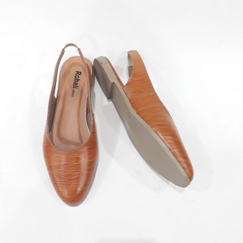 SEPATU FLAT SHOES TALI BELAKANG KULIT  ASLI MODEL SIMPLE 062