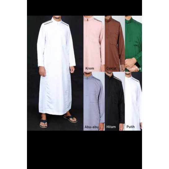 Jubah Saudi Resleting Gamis Pria Dewasa Trendy