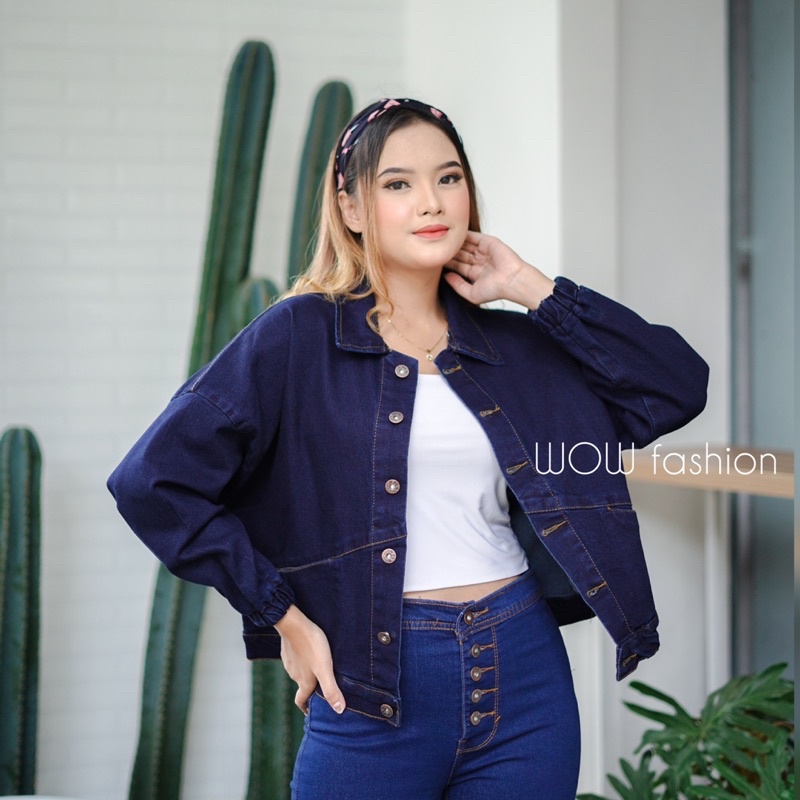 WOW-GVRS Jaket Jeans Wanita Premium / Jaket Jeans Oversize