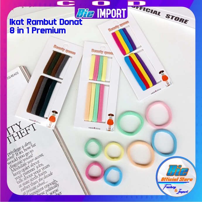 Ikat Rambut Donat Super Elastis Premium 8 in 1 Best Seller