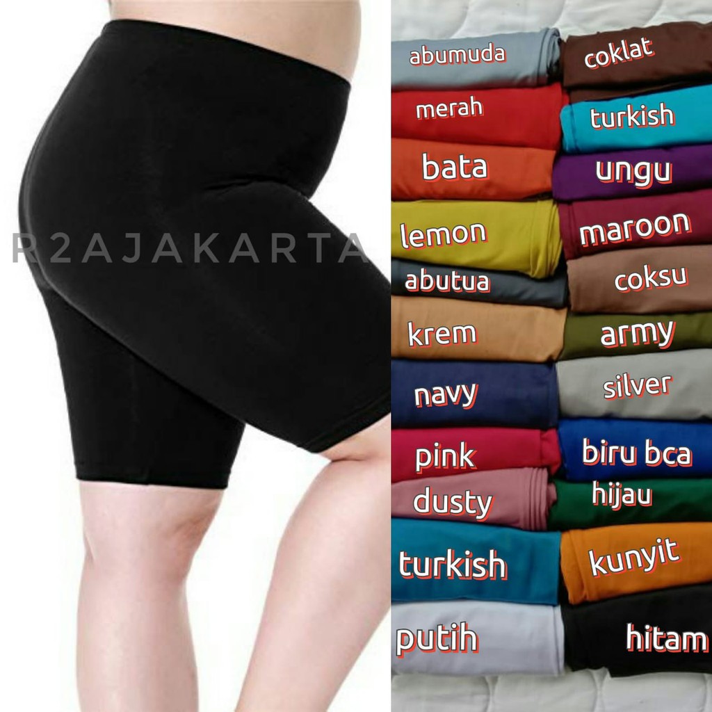 SHORTPANTS SPANDEX TEBAL SHORT LEGGING JERSEY PENDEK WANITA TEBAL R2AJAKARTA SHORT PANTS