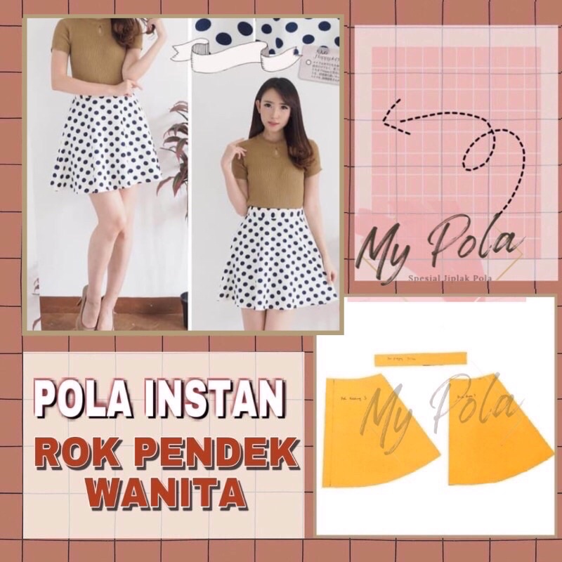 [COD] Pola Rok Pendek Wanita Dewasa - Pola Rok Pendel Model Payung Untuk Wanita Dewasa - Pola Rok Pa