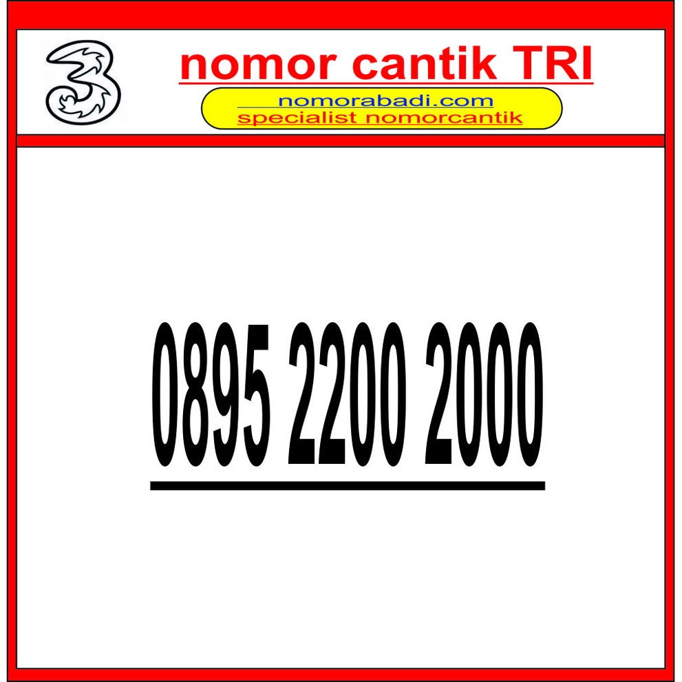 nomor cantik tri tahun h3300