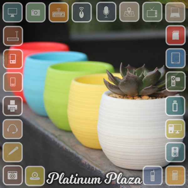 Mini Pot Bunga Hias Kaktus Tanaman - 5pcs - Multi-Color`6DY0UE-