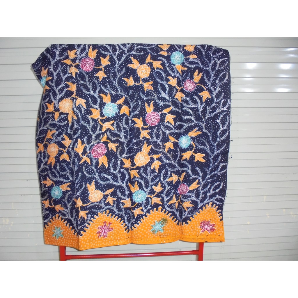 Kain Batik Tyulis Madura Biru Dongker Kuning