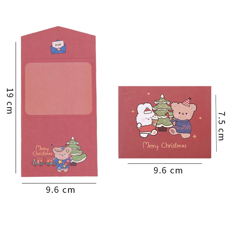 Kartu Ucapan Selamat Natal Model Lipat Desain Kartun Hewan