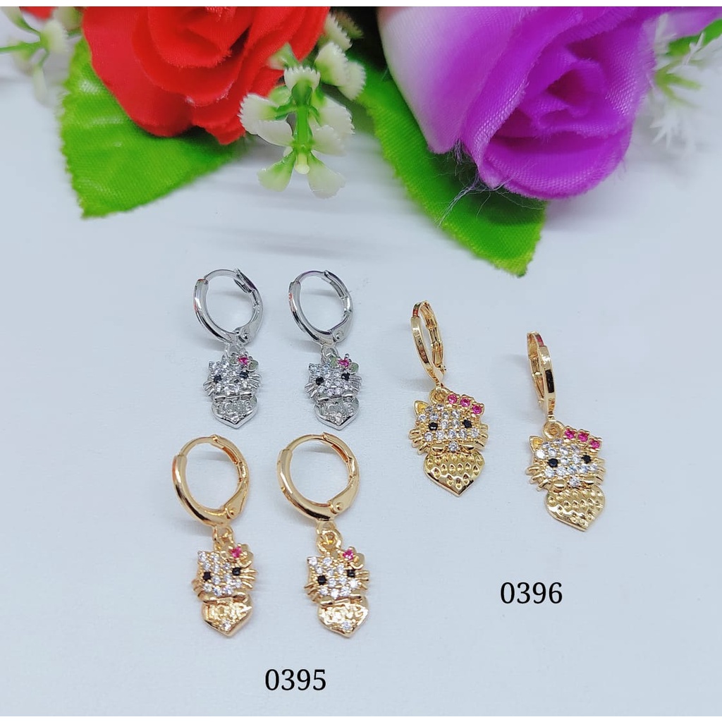 Anting Hello Kitty permata lapis emas 0395.0396