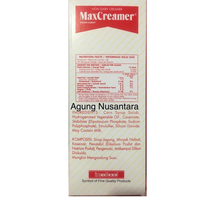 

[[BISA COD]] Max Creamer isi 500 gr TERBARU Kode 1158