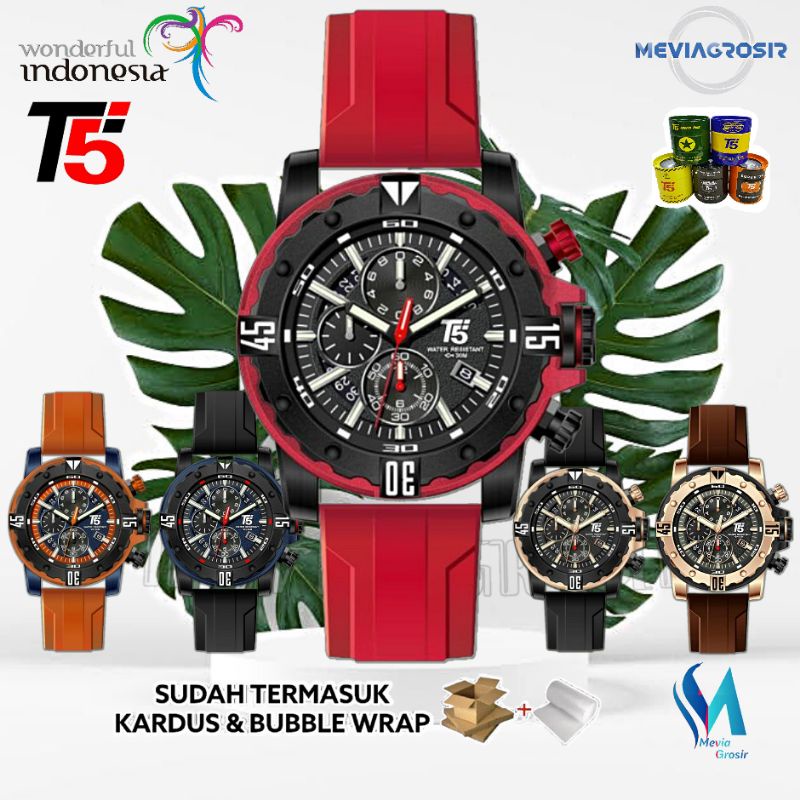 JAM TANGAN PRIA T5 H 3757 H3757G 3757T5 ORIGINAL 100% CHRONOGRAPH TAHAN AIR BERGARANSI FREE TIN BOX 