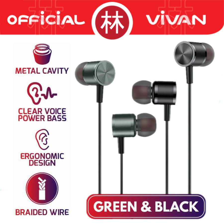 Vivan Q11S Wired Earphone In-ear Metal Bass Ergonomic Design