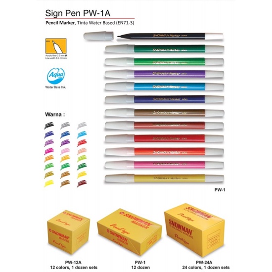 

Spidol Warna / Sign Pen / Spidol Marker SNOWMAN PW 1A