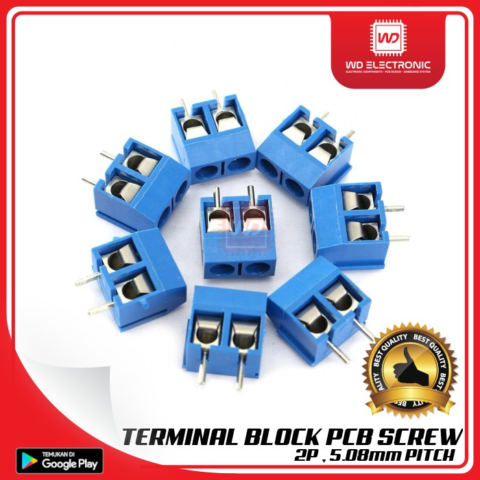 TERMINAL BLOCK SCREW 2PIN 2 PIN 5.08MM PITCH TERMINAL BIRU 2PIN