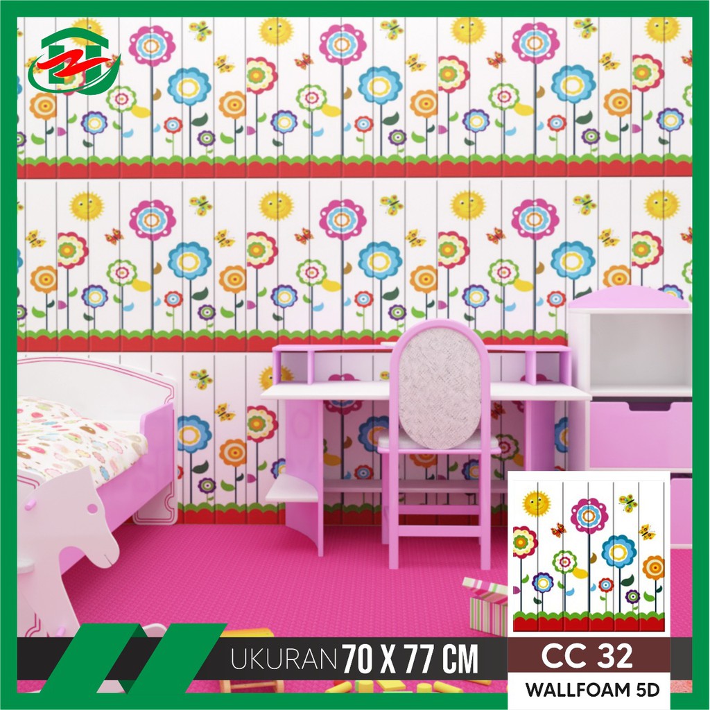 cod bayar ditempat 5d wall foam sticker bata foam ukuran 70cmx70cm motif ramah anak