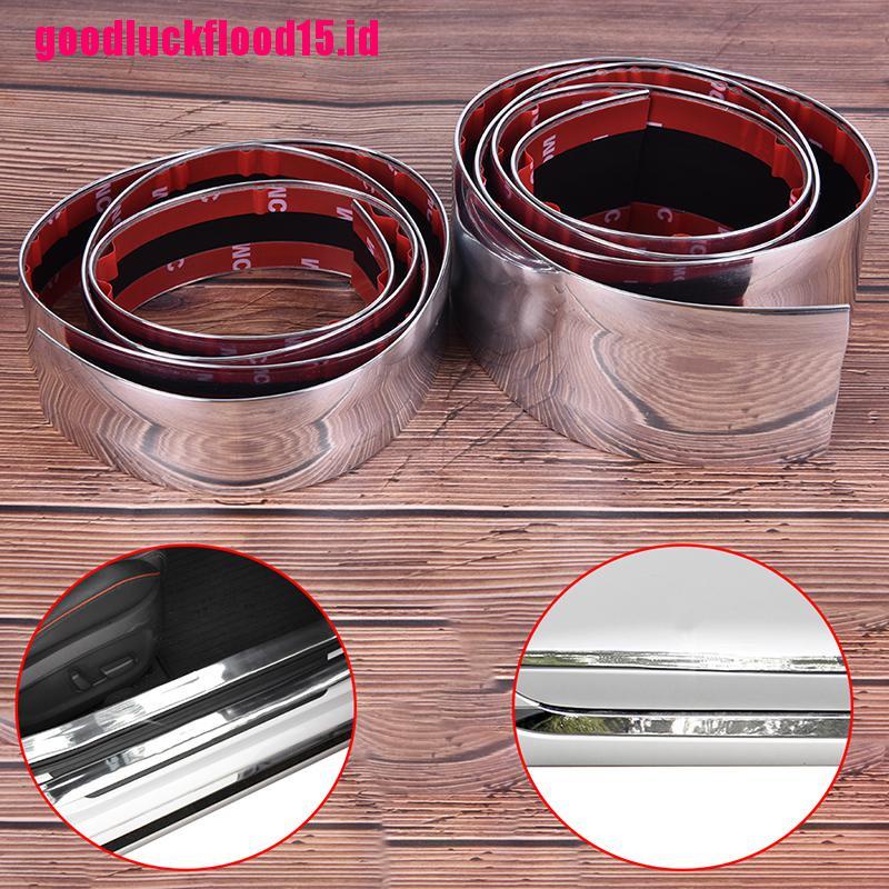 {LUCKID}1Pcs Universal Car Door Bumper Decoration Moulding Trim Silver Chrome Strip