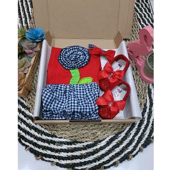 Hampers Baby Girl/Hampers Baby New Born/Kado Kelahiran Bayi Perempuan/Setelan Jumper Rok Baby/Sepatu