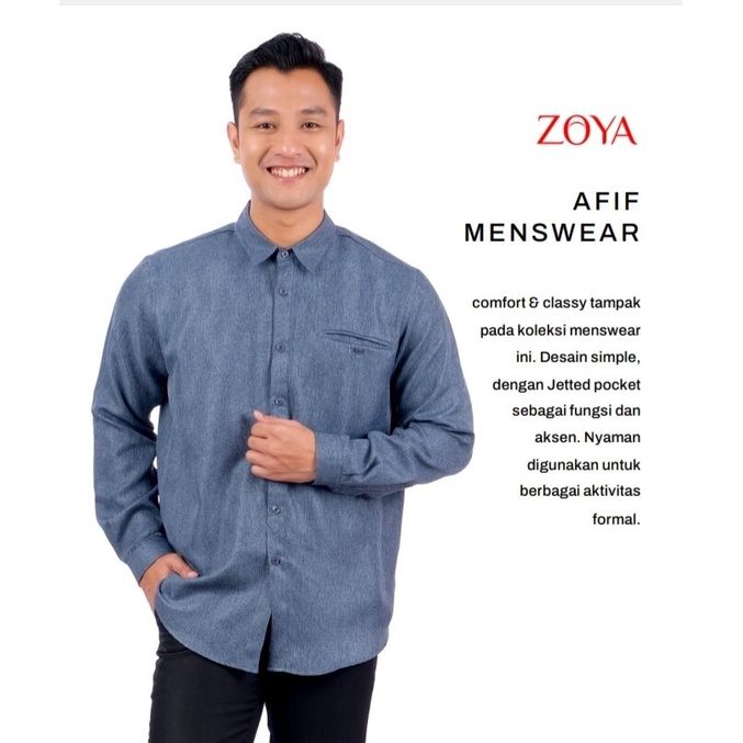 ZOYA - AFIF MENSWEAR BAJU KOKO PRIA LENGAN PANJANG