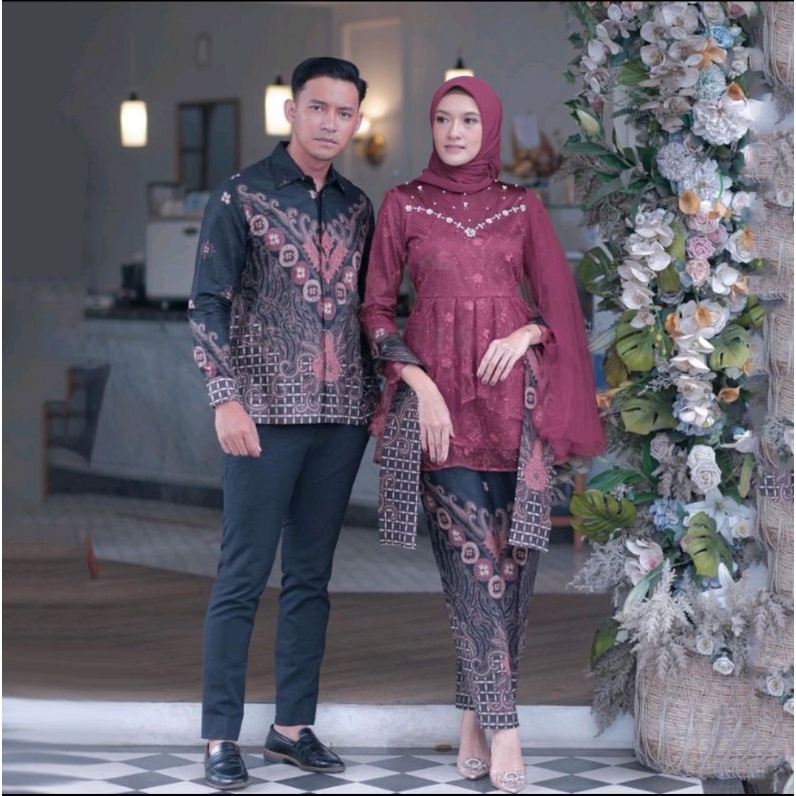 Batik Couple Nabila Baju couple kondangan || batik songket couple || gamis couple pesta || baju kondangan couple || kebaya couple tunangan || set couple || kebaya couple || dress couple baju couple keluarga || kebaya lamaran wanita || batik couple wanita