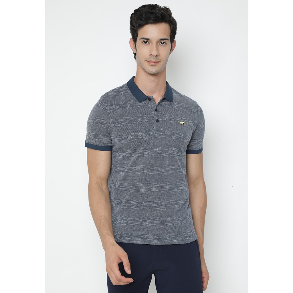  Jack  Nicklaus  Helstone Polo  Shirt Pria Slim Fit Navy 