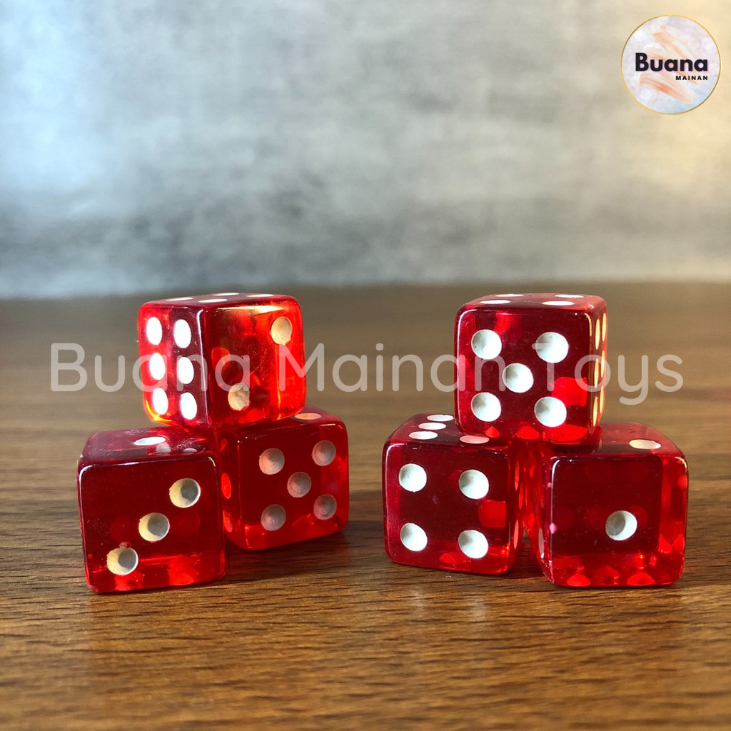 DADU ROLL DICE EXTRA BENING TRANSPARAN Mainan Anak Board Games Ular Tangga Monopoli Ludo