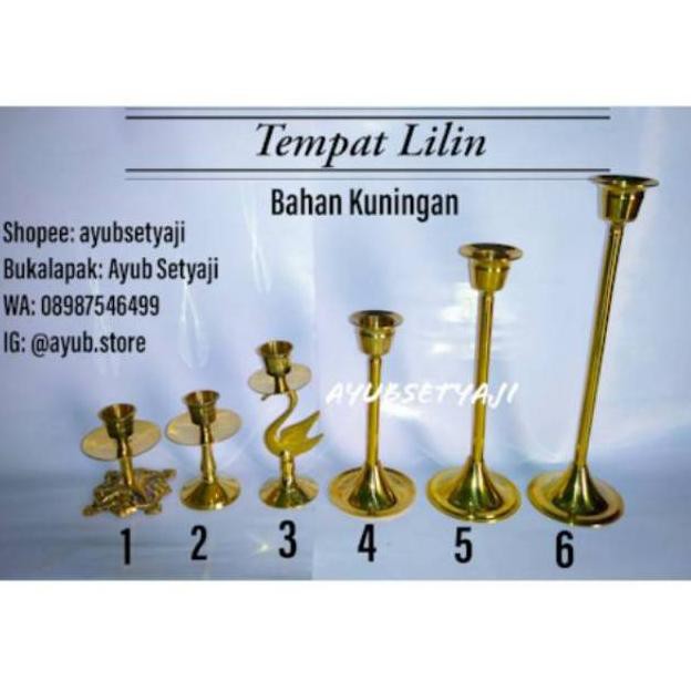 Tempat Lilin  Kuningan Tempat Lilin Antik Wadah lilin Candle Tangkai lilin kuningan (KODE X7310)