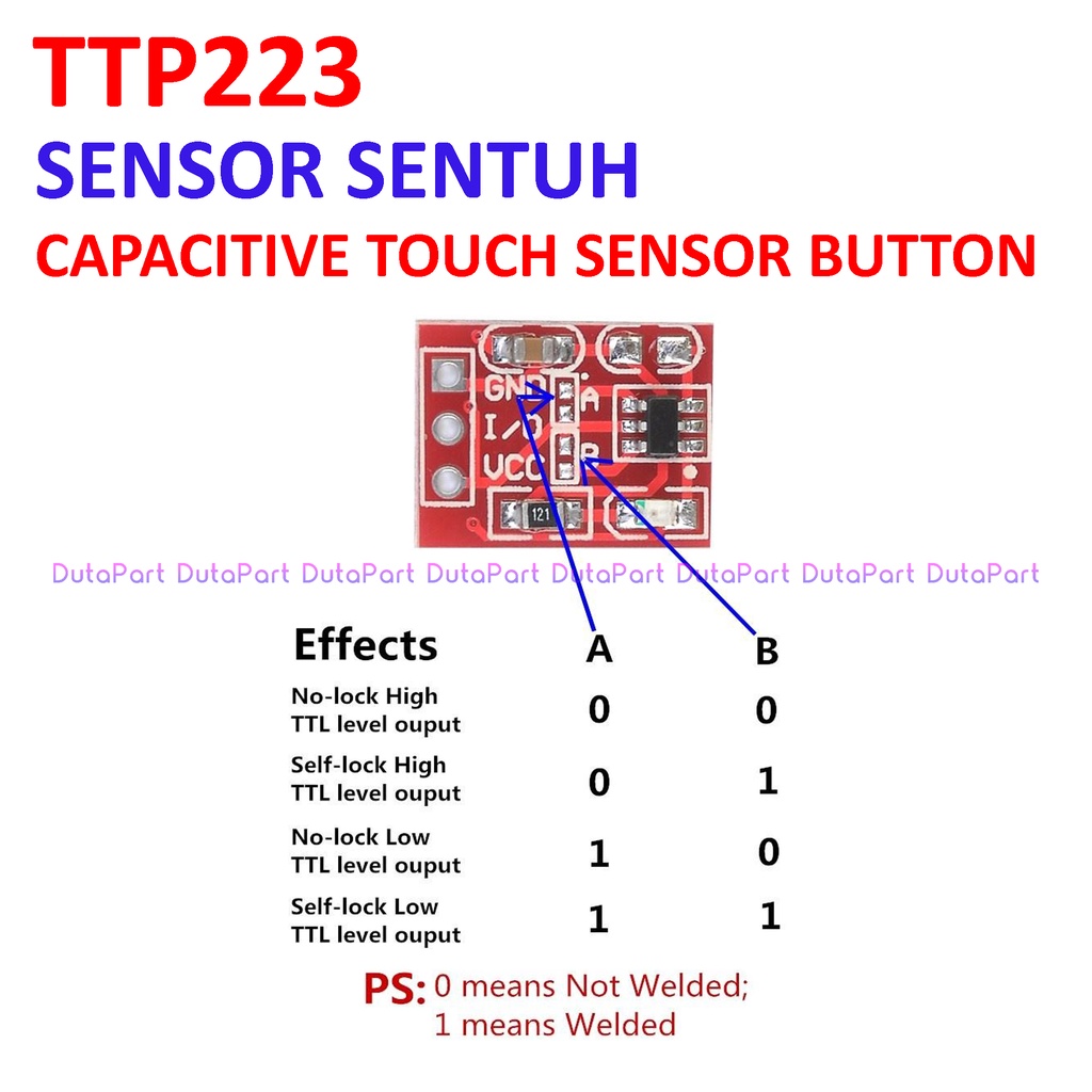 TTP223 Sensor Sentuh Capacitive Touch Sensor Button 1 Channel Module