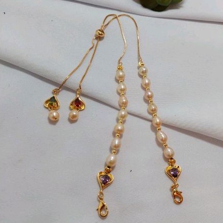 Strap masker konektor headloop konektor masker hijab Mutiara air tawar freshwater pearl asli lombok 