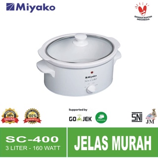 PROMO Miyako SC-400 Slow Cooker Ceramic 160 Watt SC 400 / SC400 - Putih [3 Liter]