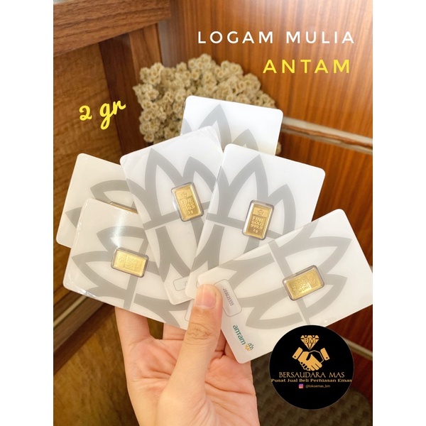 Emas logam mulia antam batangan 2 gram / kemasan pres
