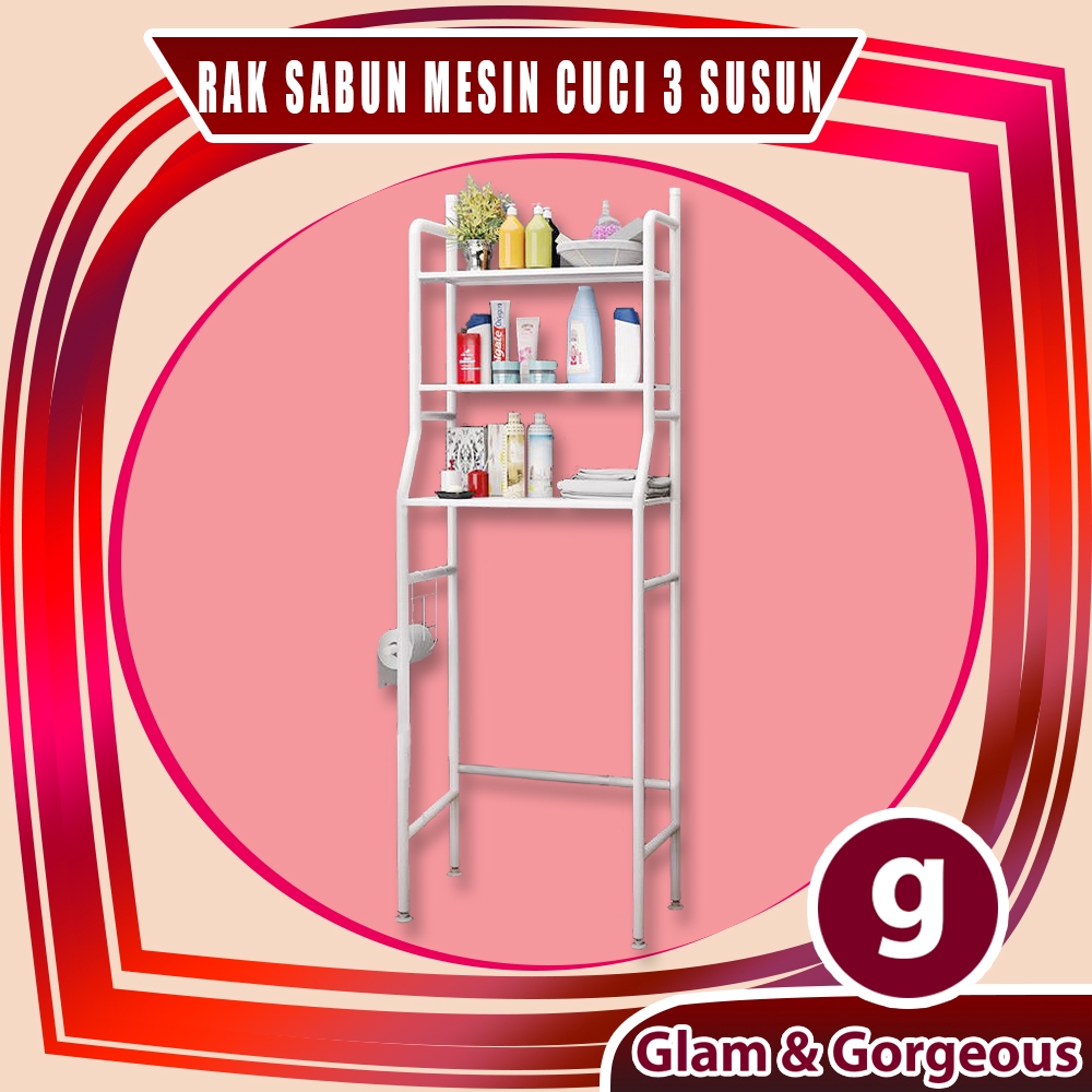 Rak Sabun Kamar Mandi Mesin Cuci Toilet Organizer Besi RM003 Kuat Awet