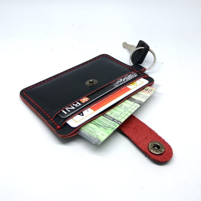 dompet kunci mobil motor STNK SIM etoll e money hitam merah PHKC289