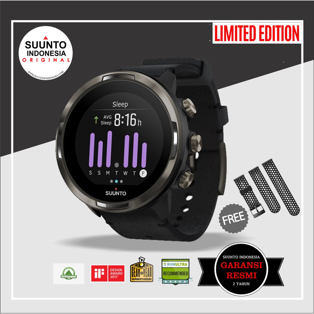 SUUNTO 9 BARO TITANIUM LEATHER ORIGINAL GARANSI RESMI