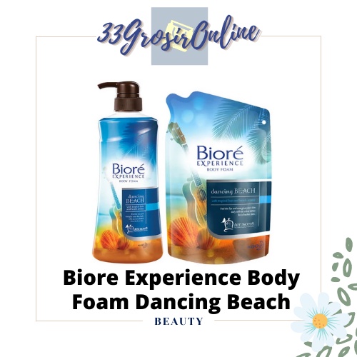 Biore Experience Body Foam Dancing Beach / Botol / Refill / 220ml / 550ml / Sabun Cair / Sabun Biore