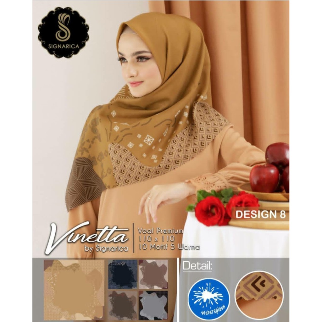 Jilbab Segiempat Motif Vinetta Lasercut D8 by Signarica