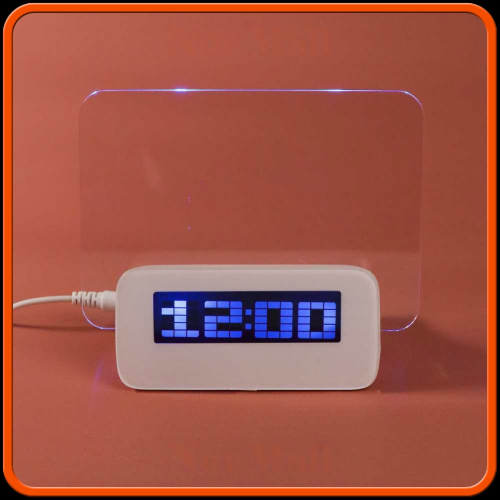 Jam LCD Display Alarm Clock with Memo Board - 003